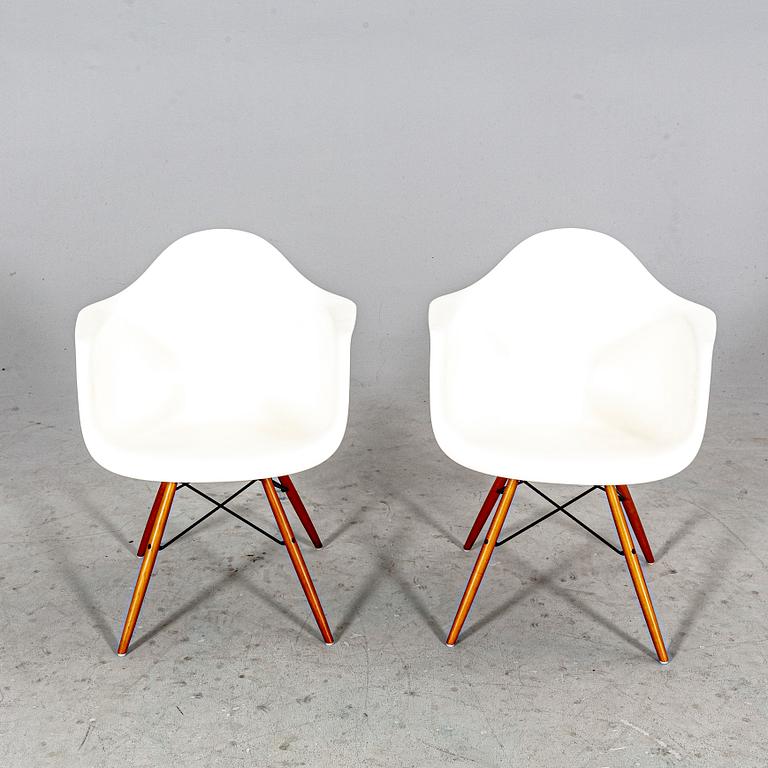 Charles and Ray Eames, a pair of "Eames plastic chair - DAW" for Vitra, contemporary.