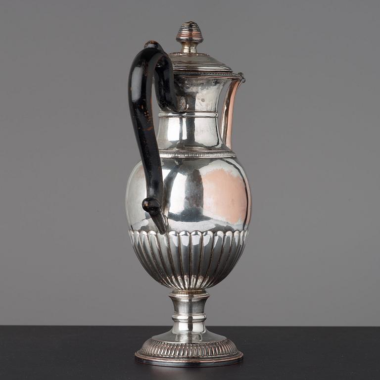 A Swedish late Empire 1830's coffeepot by Jacob Lenholm (master in Stockholm 1827-40).