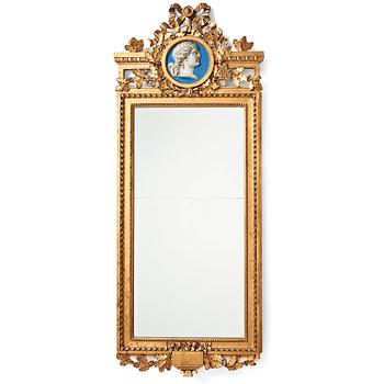 78. A Gustavian mirror, late 18th century.