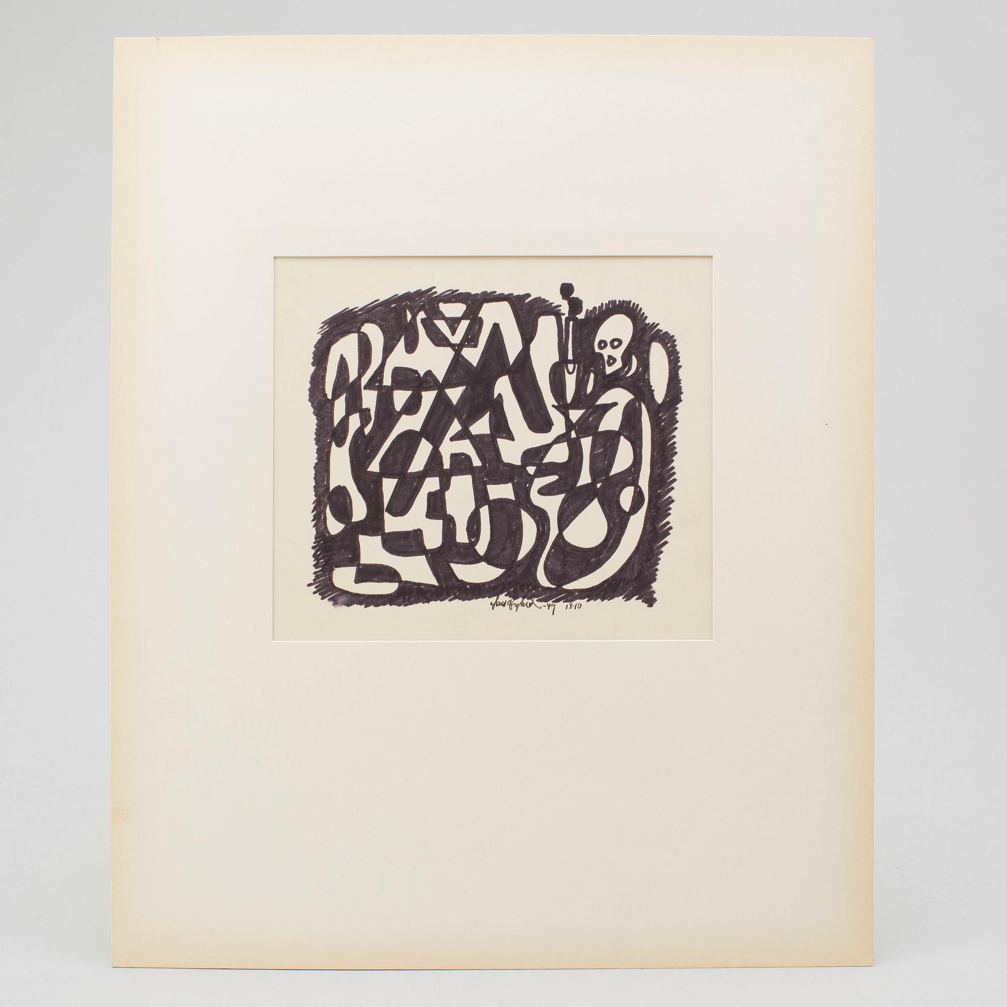 LARS ENGLUND, Ink drawing, signed nad dated -49.