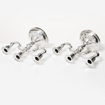 Candelabras, a pair, silver, 20th century.