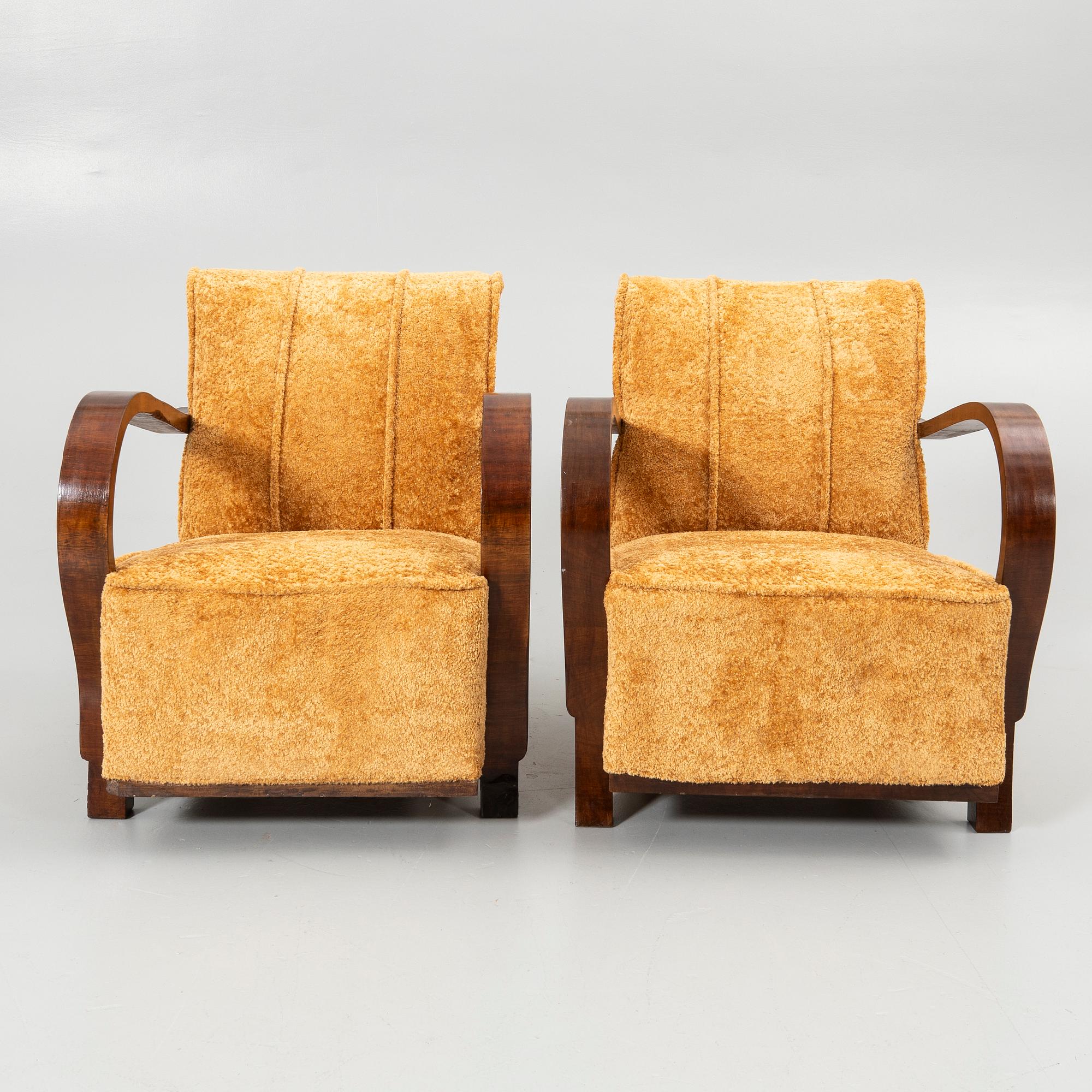 Armchairs, a pair, Art Deco style, 20th century.