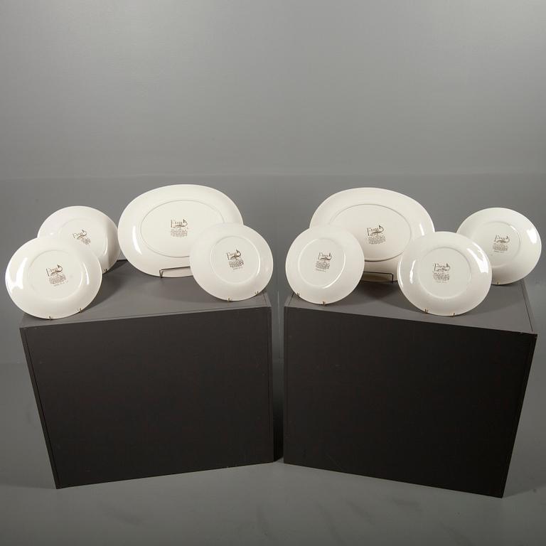 SERVISDELAR, 14+2 st, keramik, "Fish" Johnson Bros, England, 1900-talets senare hälft.