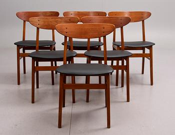 STOLAR, teak, 6 st, Farstrup Möbelfabrik, Danmark. 1950/60-tal.