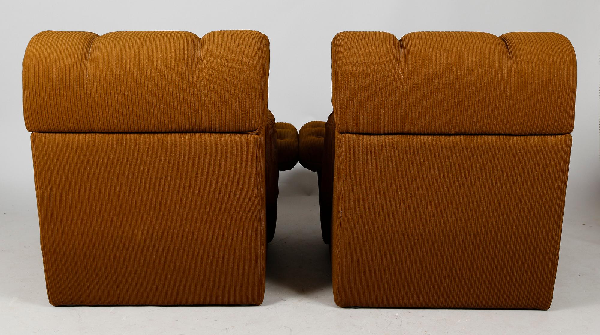 FÅTÖLJER, 1 par, 1970-tal.