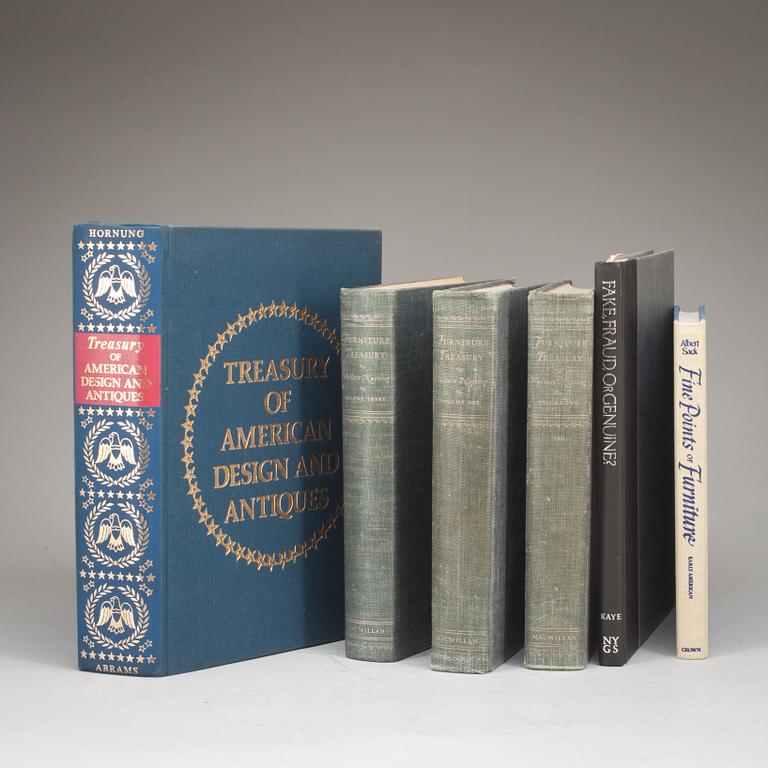PARTI AMERIKANSKA MÖBELBÖCKER, 6 st, bl a "Treasury of American Design and Antiques" av C P Hornung, New York, 1950.