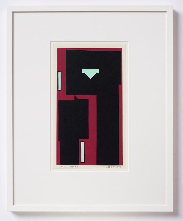 Olle Baertling, silkscreen in colours, 1950-68, signed 3/300.