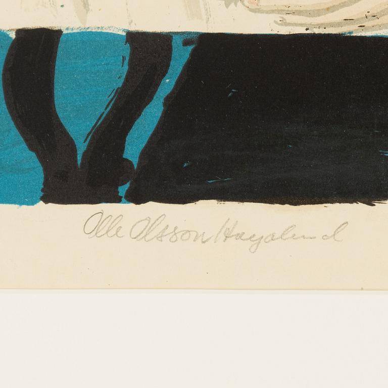 Olle Olsson-Hagalund, färglitografi, signerad 201/360.
