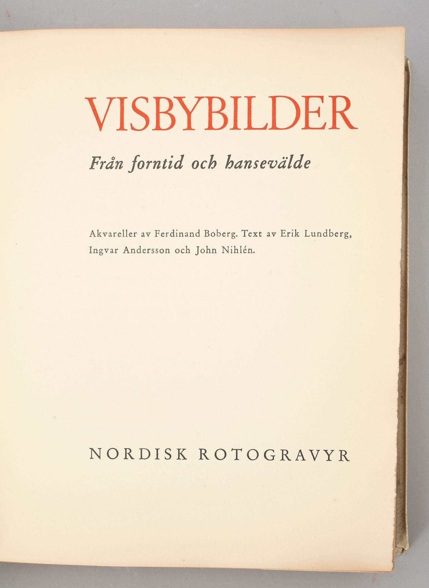 BÖCKER, 3 vol, bla "Grönsö, hemmet i ett stort uppländskt herrgårdshus" av Sigurd Wallin, Stockholm 1952.