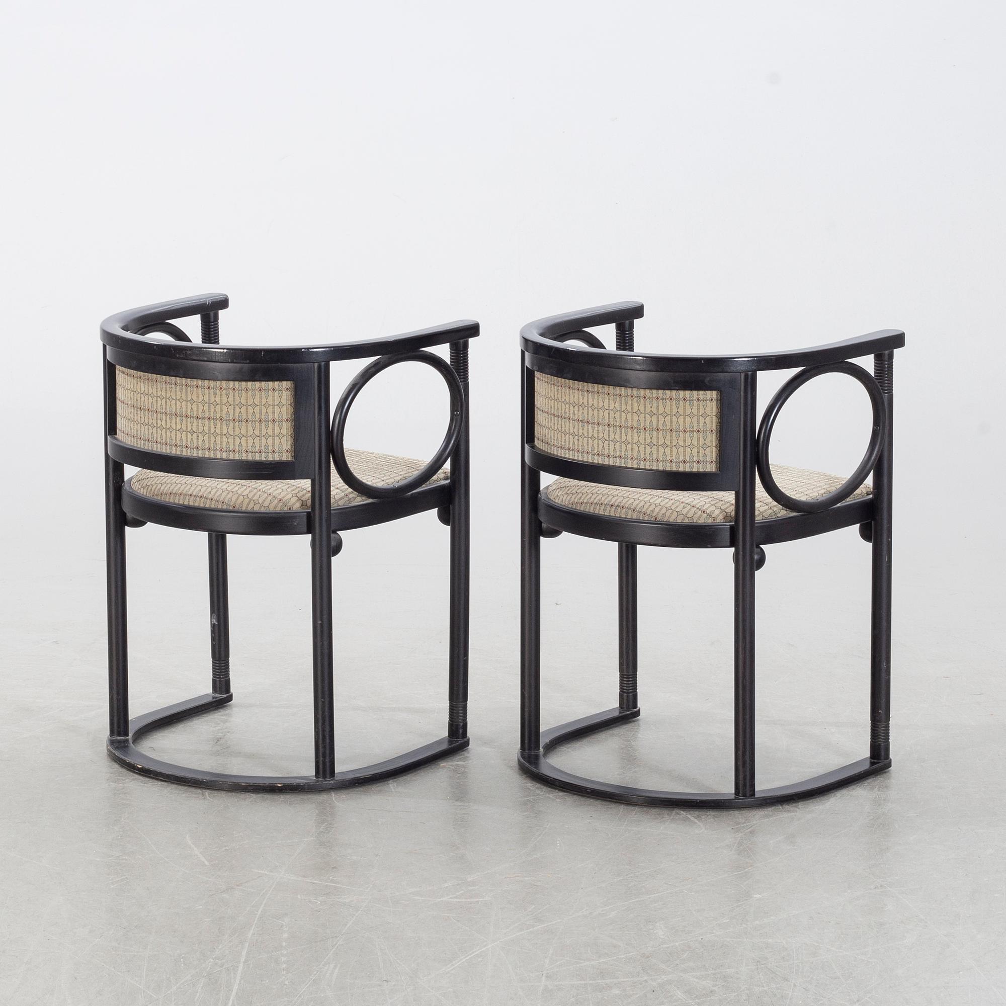 JOSEF HOFFMANN, a pair of chairs, Wittmann, Austria.