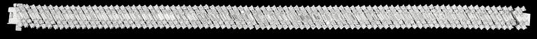 A baguette- and brilliant cut diamond bracelet, tot. 10.30 cts.