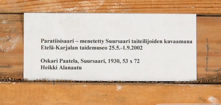 Oskari Paatela, oil on canvas, signed and dated 1930.