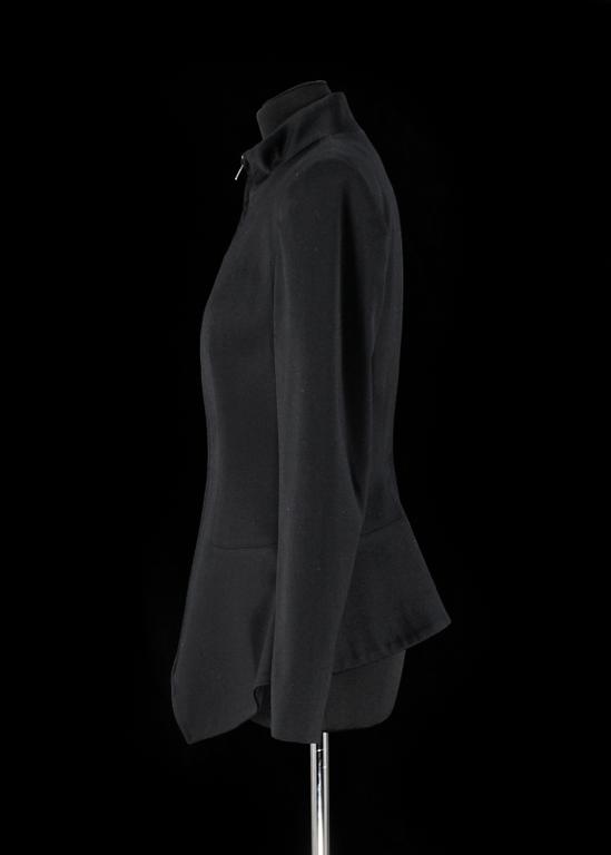 A 2004s black wool jacket by Paco Rabanne.