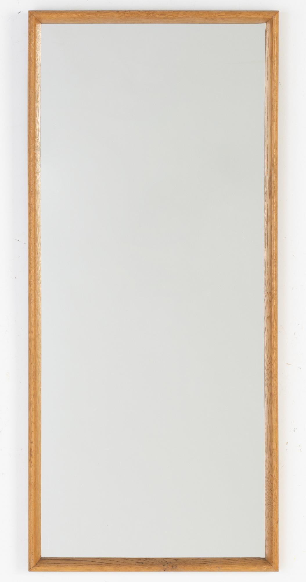 An oak mirror, Eriksmålaglas, 1950's/60's.