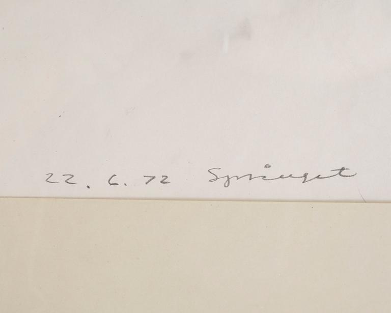 OLLE ÄNGKVIST, teckning, signerad. Daterad 22.6.72.