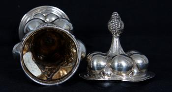 LOCKPOKAL, silver, barockstil, bär otydl utländska stämplar, 1900-tal.