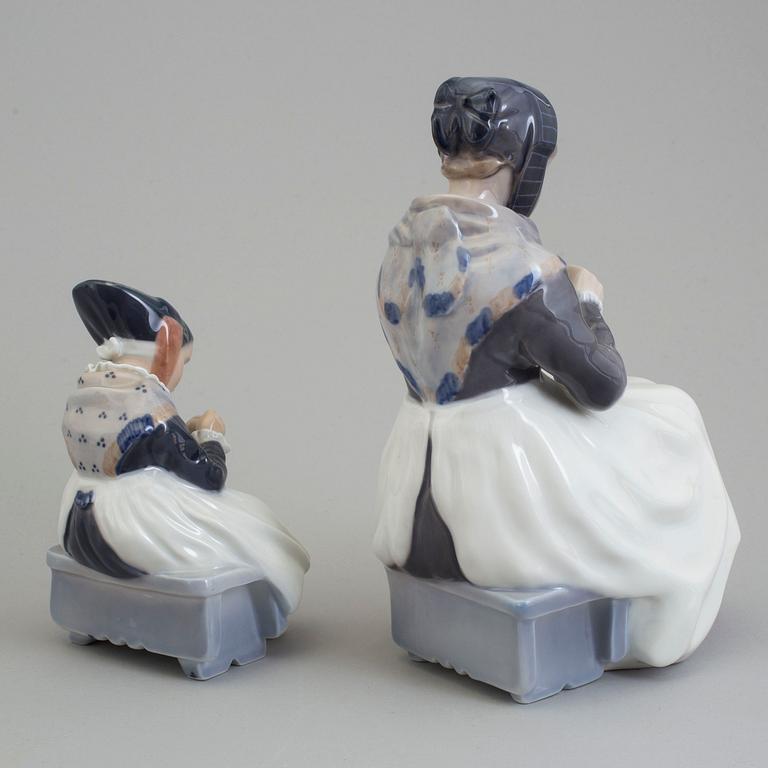 Two Royal Copenhagen porcelain figurines, Denmark, 1970s.