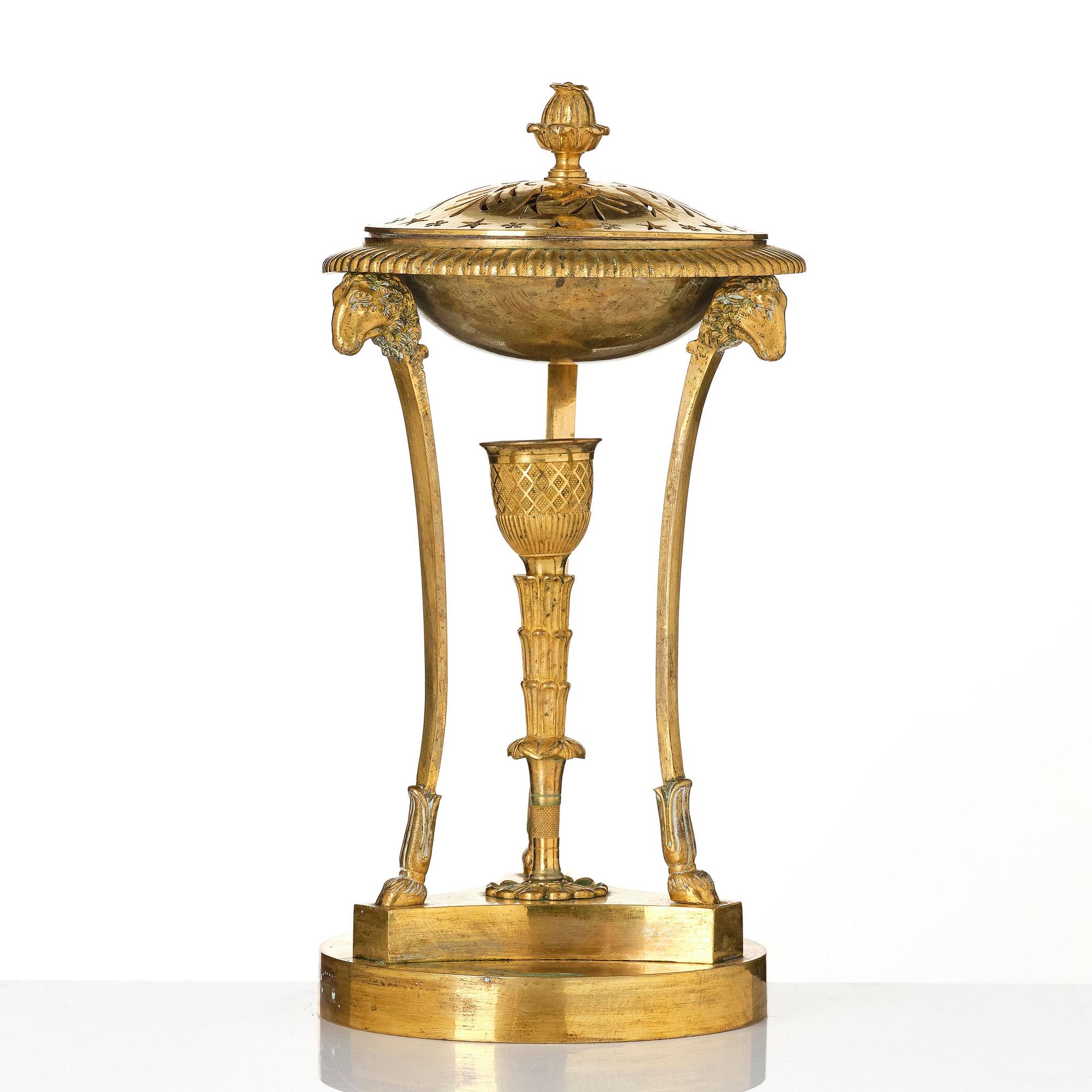 A French Empire ormolu brûle-parfum, early 19th century.