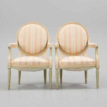 SALONGSGRUPP, 7 delar, gustaviansk stil, 1900-talets början.