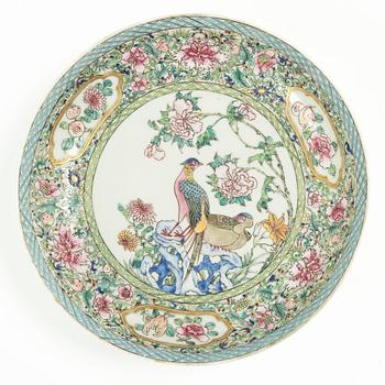 A Chinese famille rose porcelain dish, Qing dynasty, Yongzheng mark and period (1723-35).