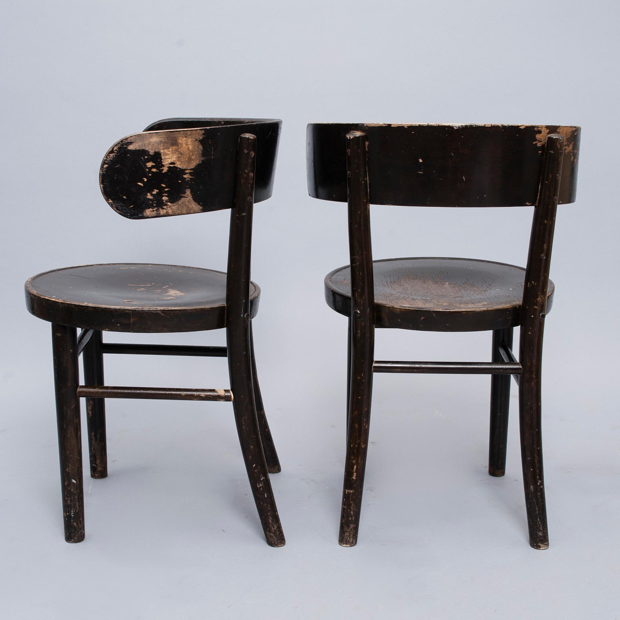 STOLAR, ett par, Werner West, stämplade Wilh. Schauman, Fanerfabrik, Jyväskylä, Made in Finland.