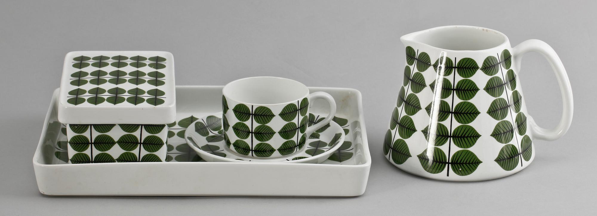 SERVIS, 23 delar, porslin, "Berså" Stig Lindberg, Gustavsberg, 1960/70-tal.