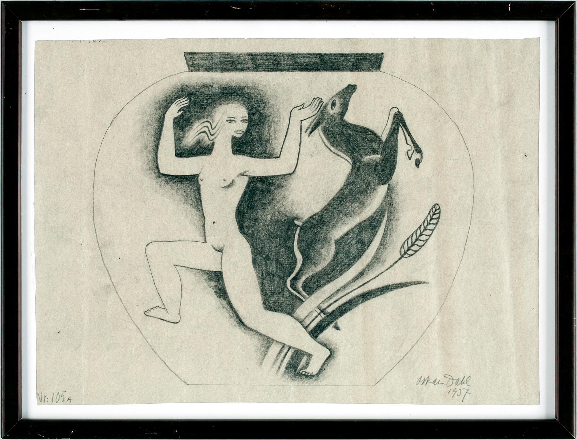 OSCAR DAHL, teckningar, 7 st. Sign, varav 5 dat 1937.