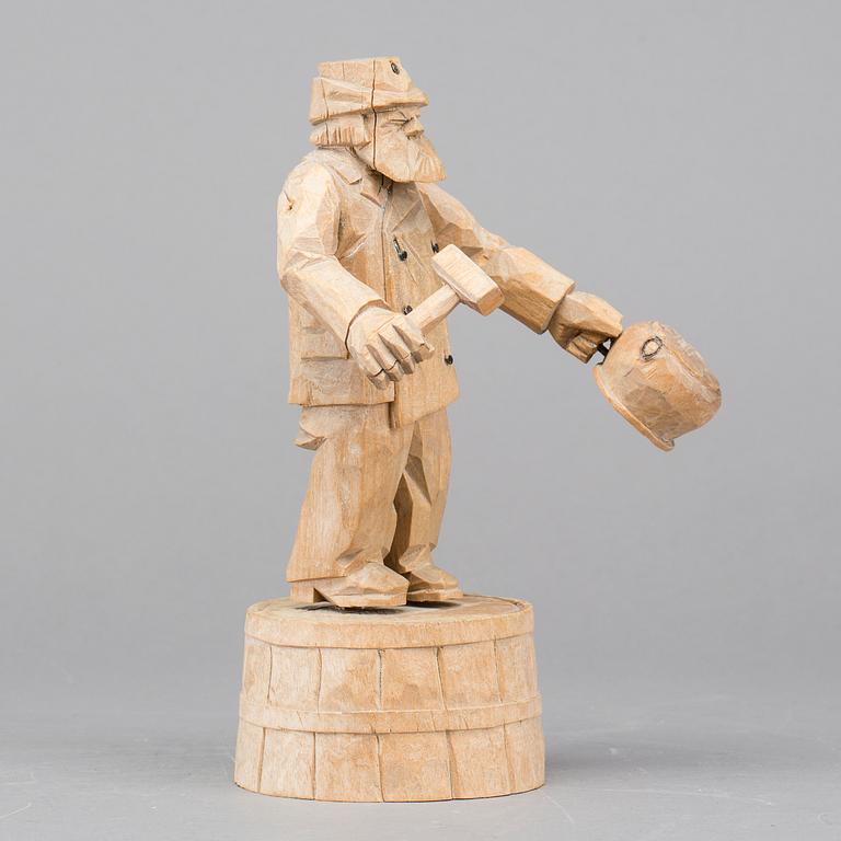 TWO WOOD SCULPTURES, one signed Axel Ericsson.