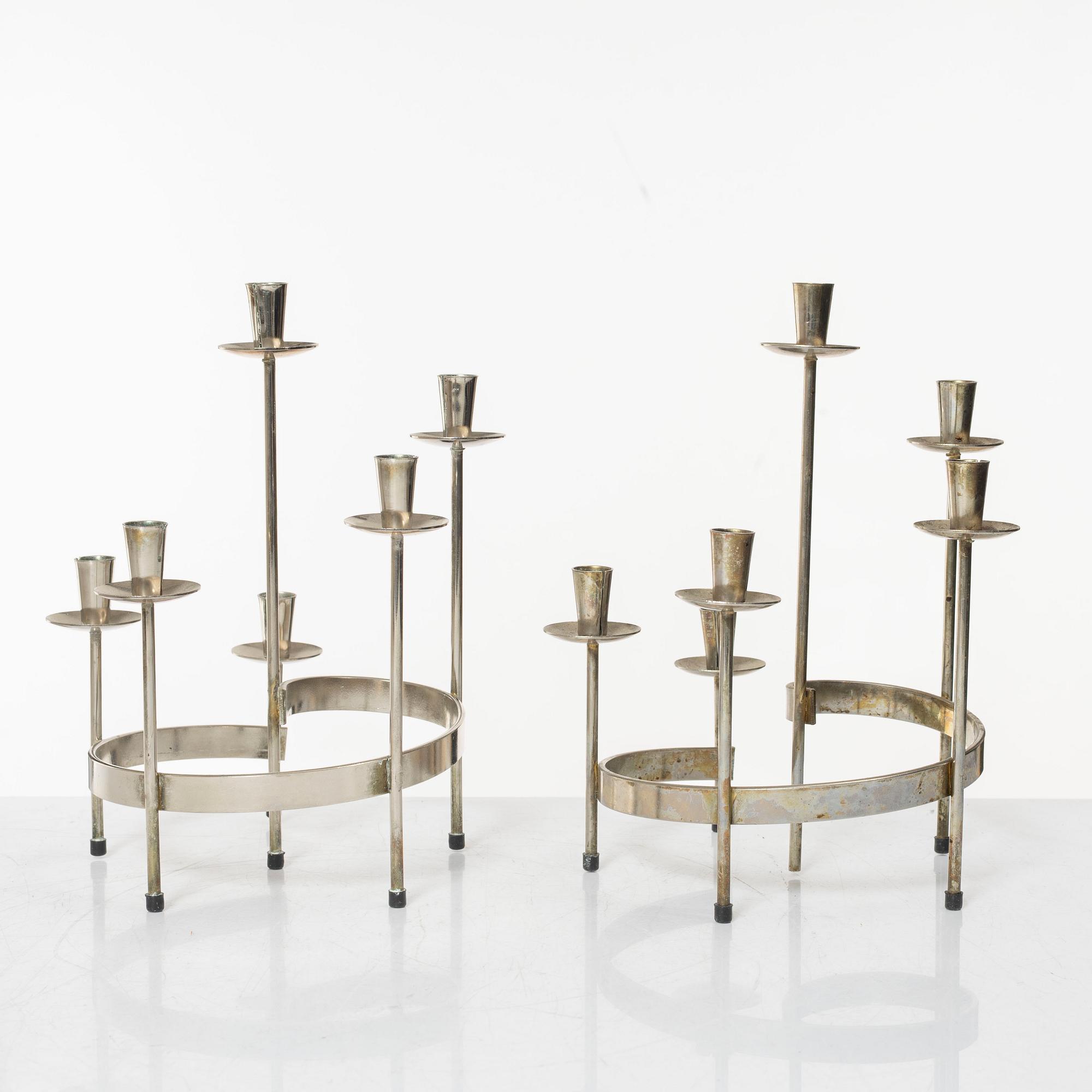 Harry Boström, kandelabrar, 7st, "Spiral", Bo Svensk.