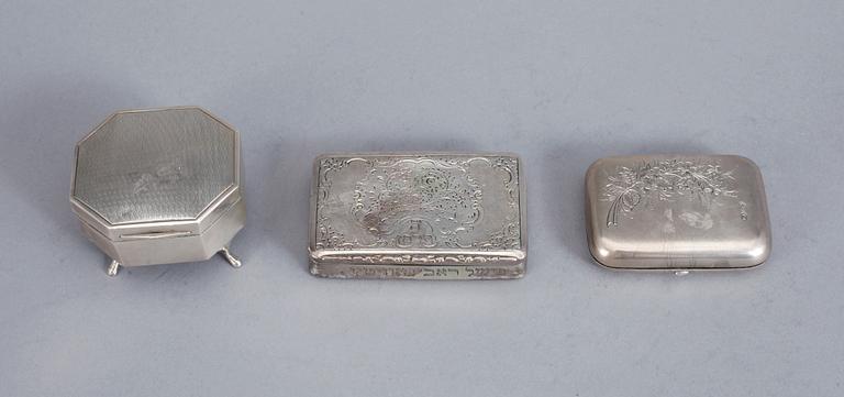 DOSOR, 7 st, silver, mestadels Tyskland, 1800-talets andra hälft - 1900-talets första hälft. Tot silvervikt ca 243 gram.