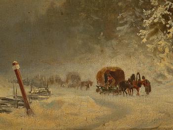 Hjalmar Munsterhjelm, Slädåkning i vinterlandskap.