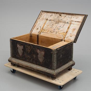 A Swedish folk art chest from  Hälsingland, 1776.