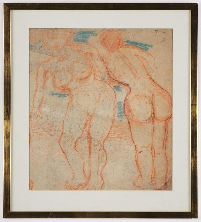 Carl Fredrik Hill, Nude study/Landscape.