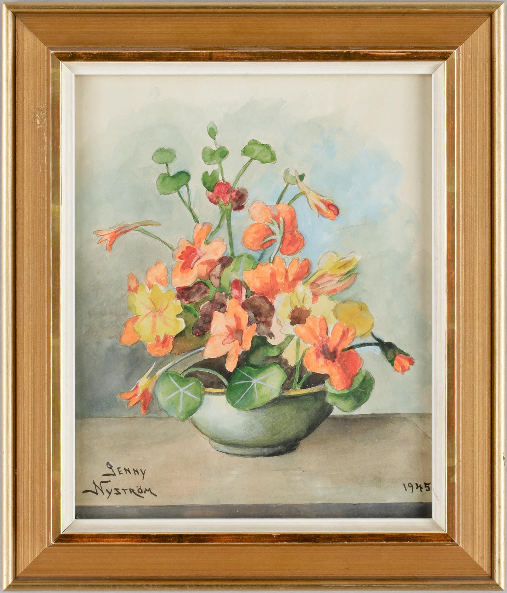 JENNY NYSTRÖM, akvarell, sign o dat 1945.