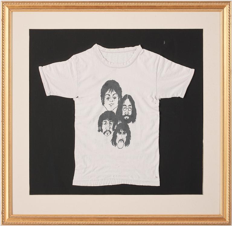 KARIAKTYR AV THE BEATLES, tryck på bomulls t-shirt, 1970-tal.