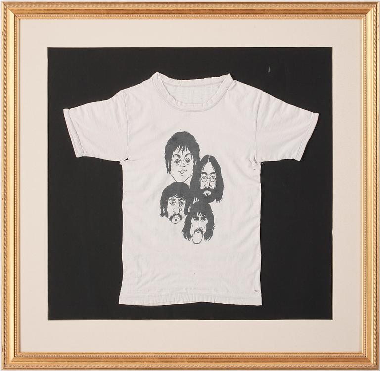 KARIAKTYR AV THE BEATLES, tryck på bomulls t-shirt, 1970-tal.