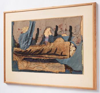 CO Hultén, mixed media and collage on paper panel, signed and executed 1957.