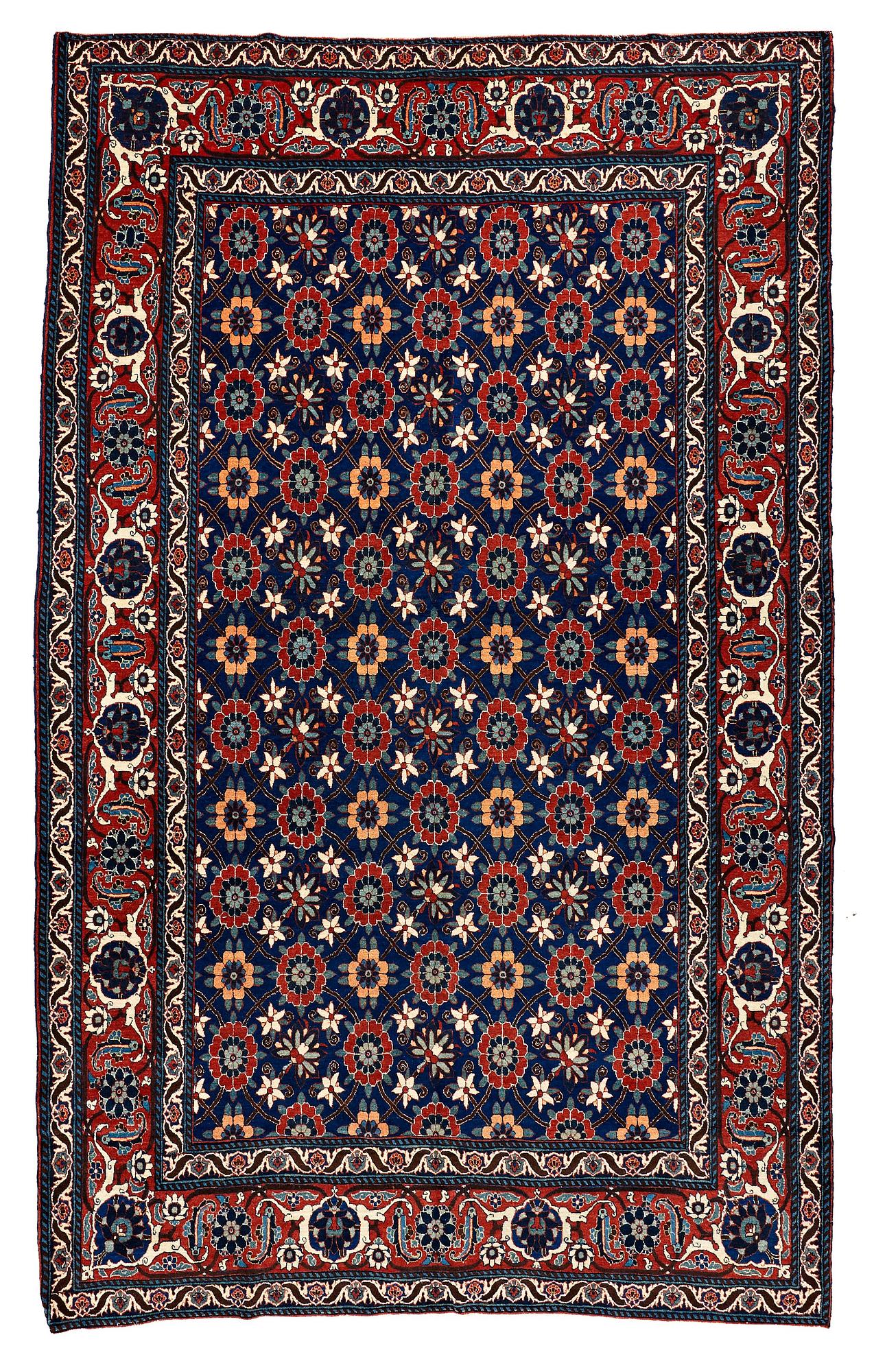 A CARPET, a semi-antique/old Veramin, ca 353 x 213,5-215,5 cm.