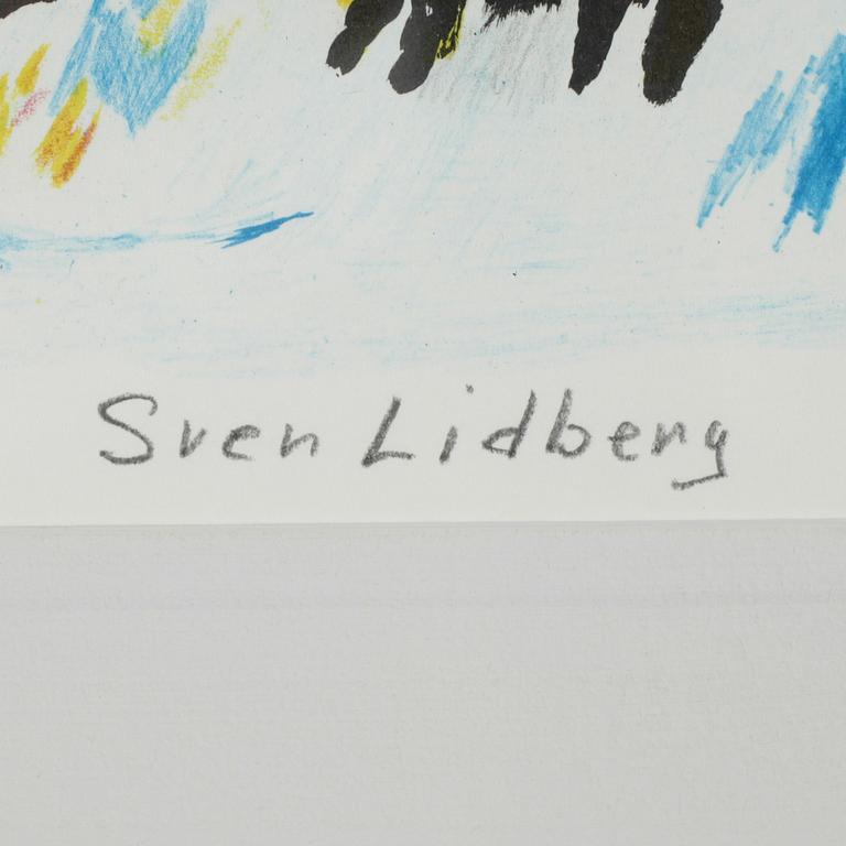 SVEN LIDBERG, färglitografi, signerad, HC.