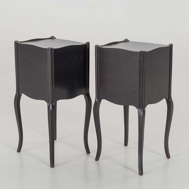 TWO BEDSIDE TABLES.