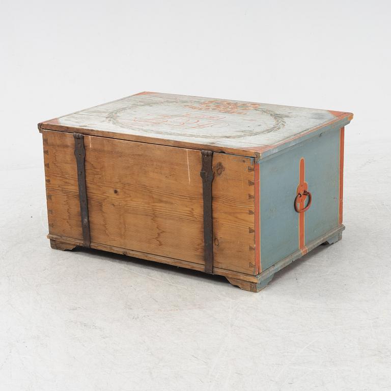 A painted chest dated 1824.