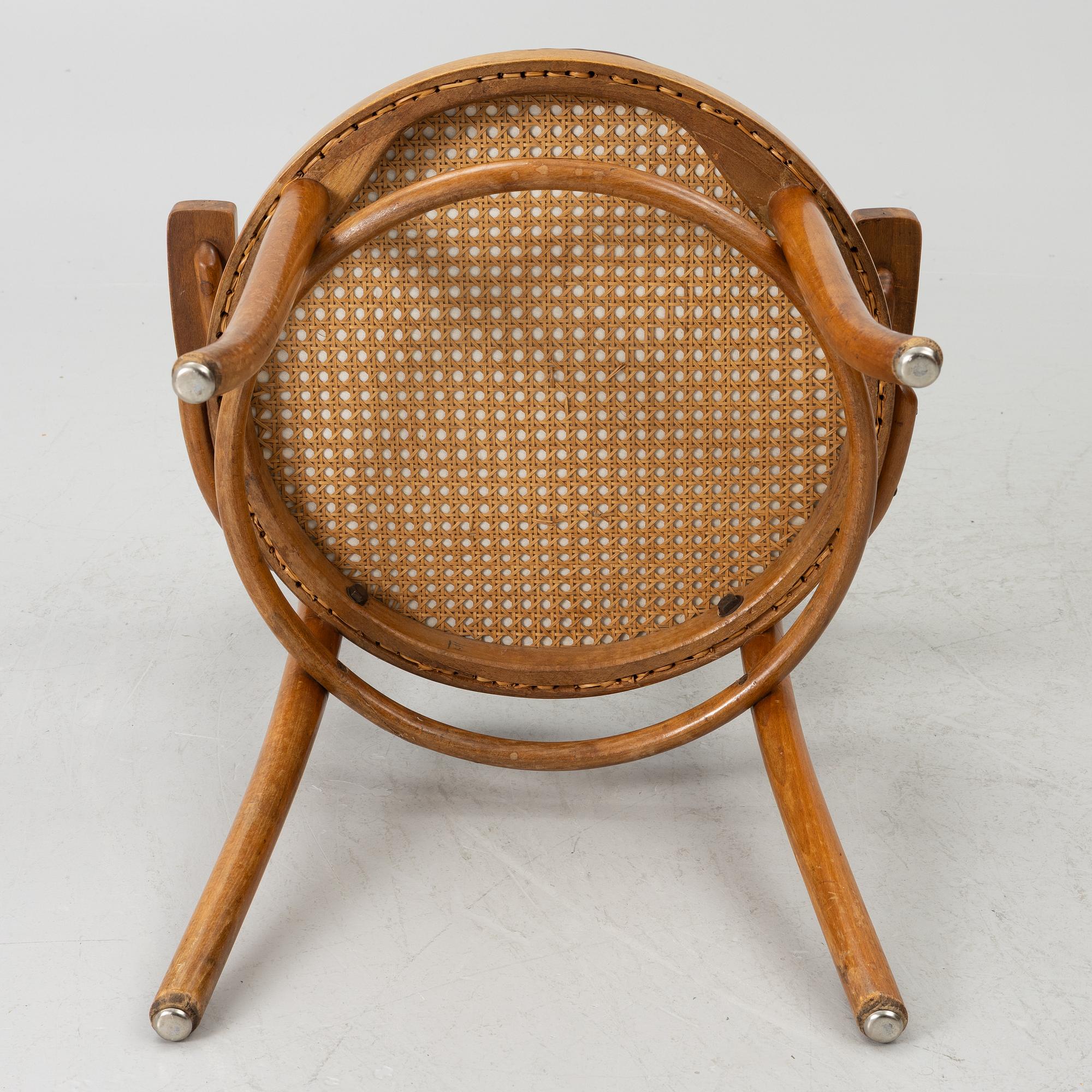 Armchairs, 6, model No. 3, Thonet, first half of the 20th century.