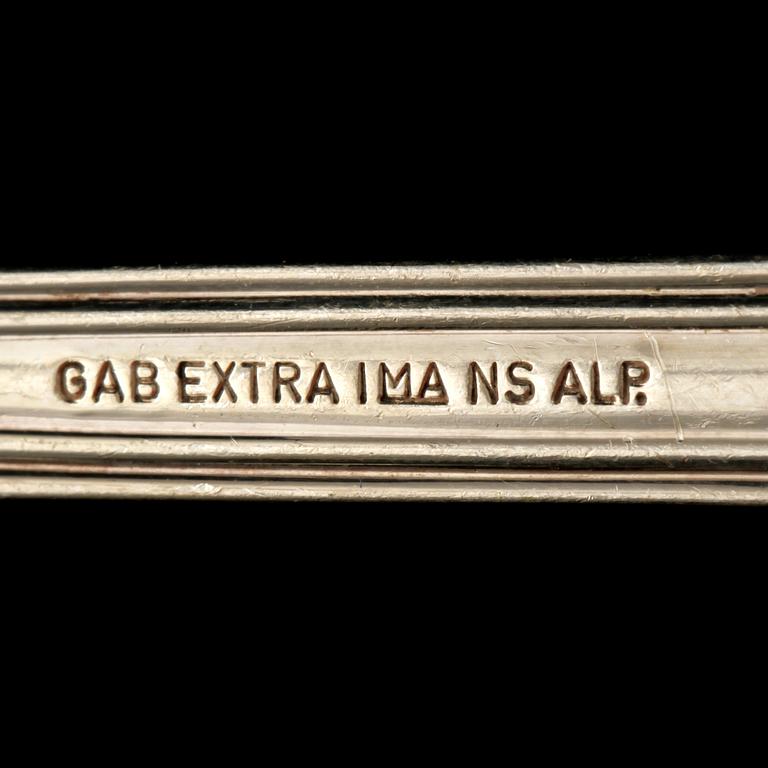 BESTICKSERVIS, 47 delar, nysilver, modell Olga, GAB, 1900-talets andra hälft.