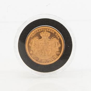 Gold coin Sweden, Oscar II 20 kr, 1898.