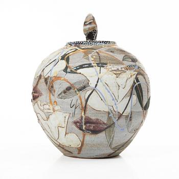Eva Bengtsson, stoneware jar, own studio, Frillesås.