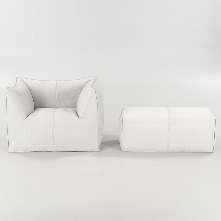 A "Le Bambole '07" armchair and a "Bambouff" footstool, designed by Mario Bellini, 21st century.