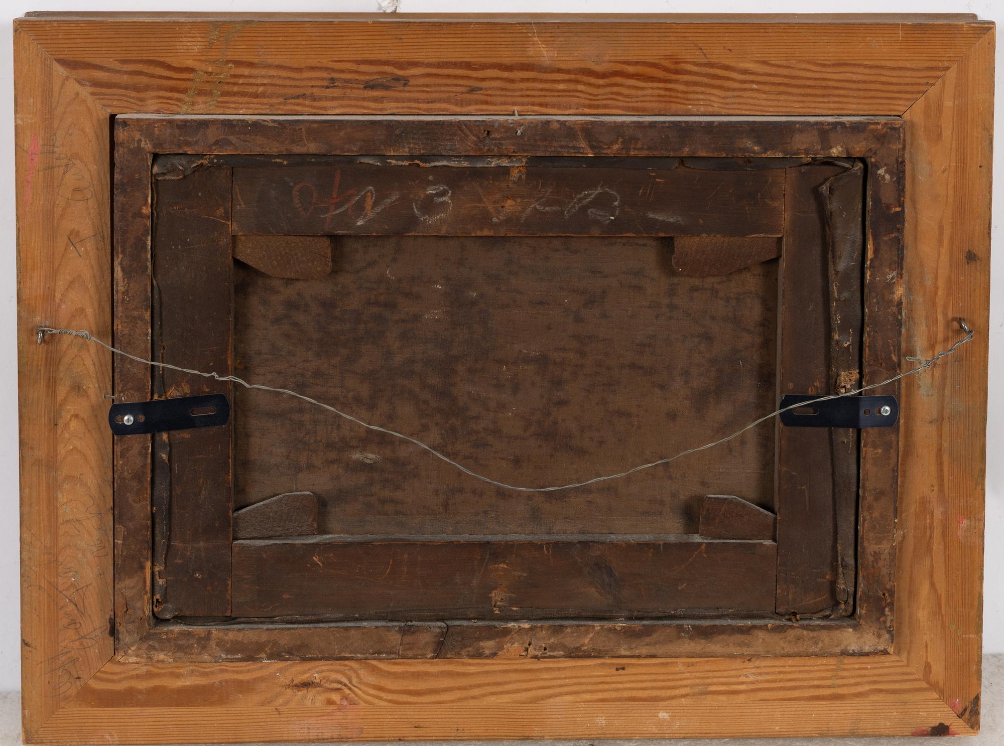 Okänd konstnär, 1800-tal, Stilleben med bröd, glas, kniv och butelj.