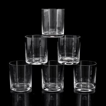 Six Gunnar Cyrén 'Nobel' tumbler glasses, for Orrefors.