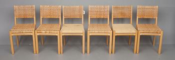 MATBORD H92, Alvar Aalto, samt 4+2 st STOLAR 615, Aino Aalto, Artek.