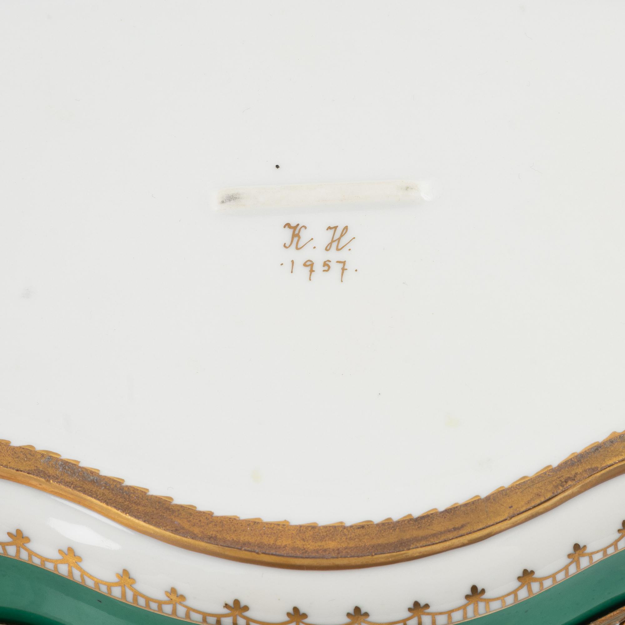 Three porcelain boxes, France, First half and mid 20th century.
